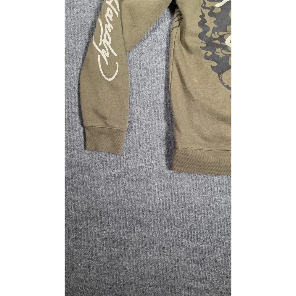 Ed Hardy Hoodie + Nike Air Jordan 1 Low Olive Sz 9.5 Outfit Bundle
